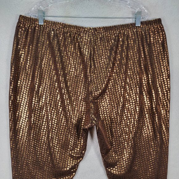 NWT Antthony Bronze Metallic Polka Dot Pull On Slim Skinny Legging Trouser - Picture 9 of 15